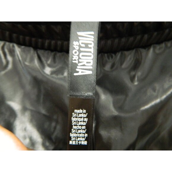 Victoria Sport Metallic Black Shiny Windbreaker Pants Large Victoria's Secret - Picture 5 of 10